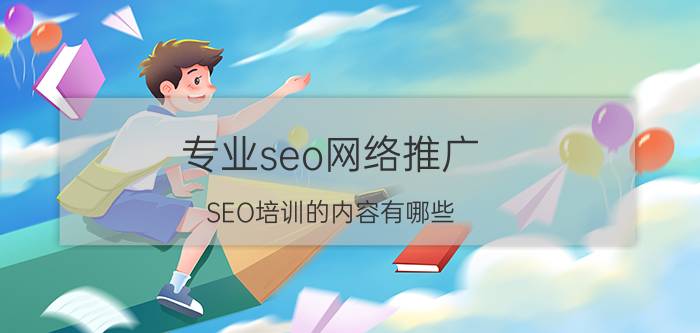 专业seo网络推广 SEO培训的内容有哪些？